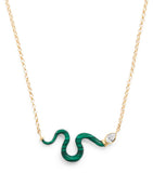 L'Atelier Nawbar Boa necklace diamond malachite 40-42cm, imported from the UK