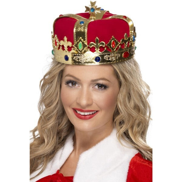 Smiffys Queen's Crown red with jewels - British product