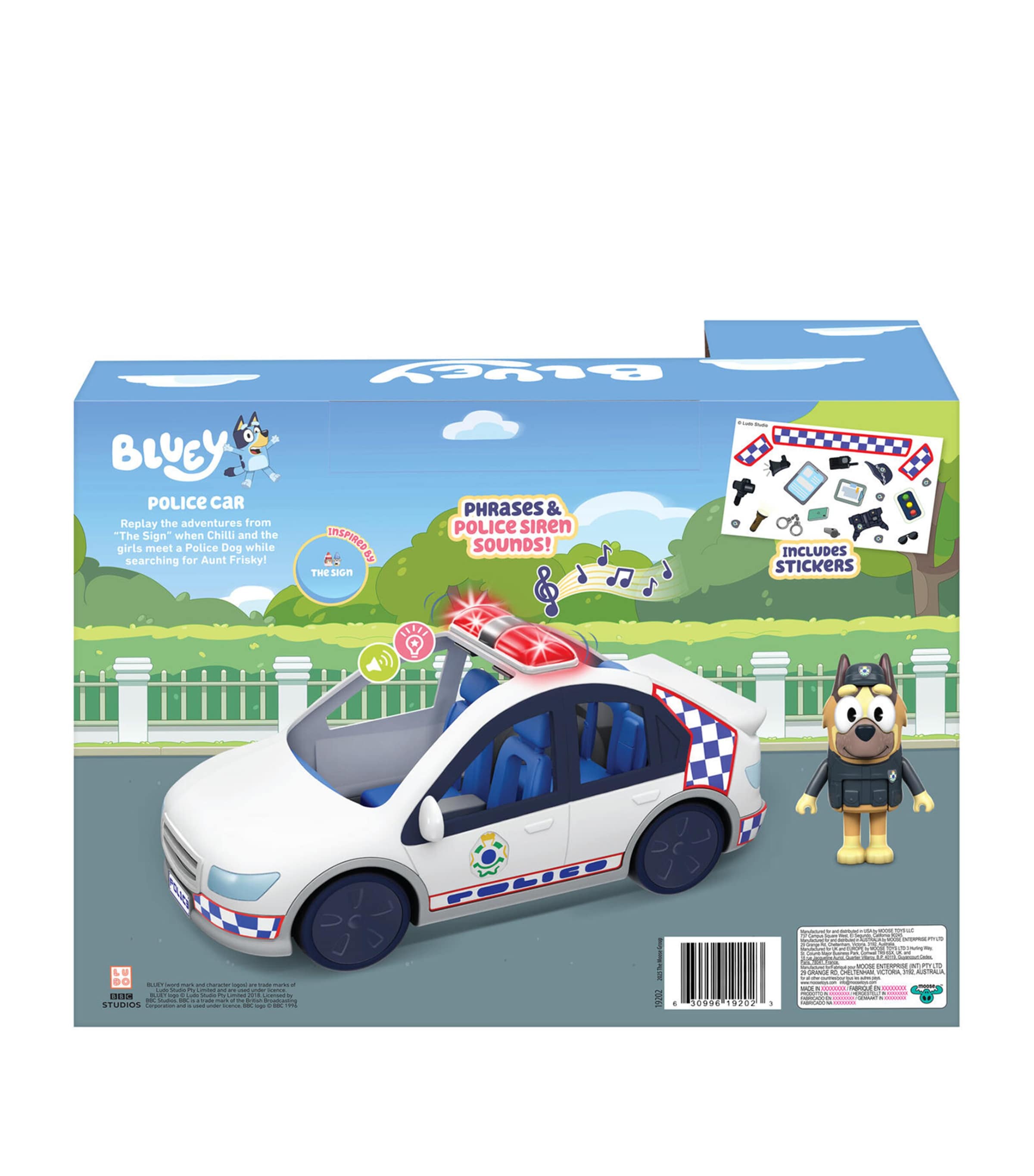 Bluey Polizeiauto-Spielset mit Polizistenfigur – britisches Produkt