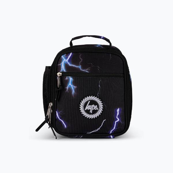 Hype lunch bag black lightning print, imported from the UK
