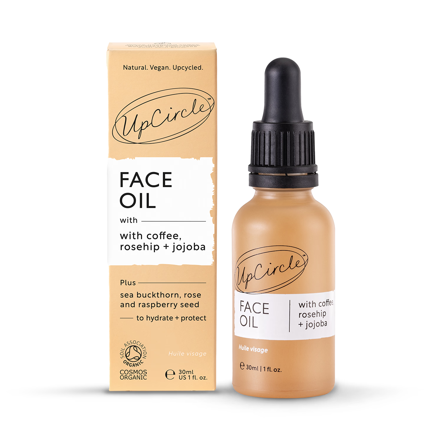 UpCircle Organic Face Oil Coffee Rosehip Jojoba 30ml (British brand)