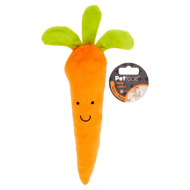 Petface Furry Carrot Dog Toy