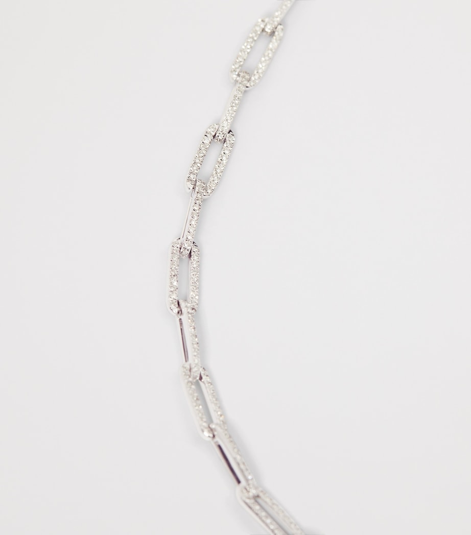 SHAY white gold diamond flat cable link necklace 40-45cm, UK version