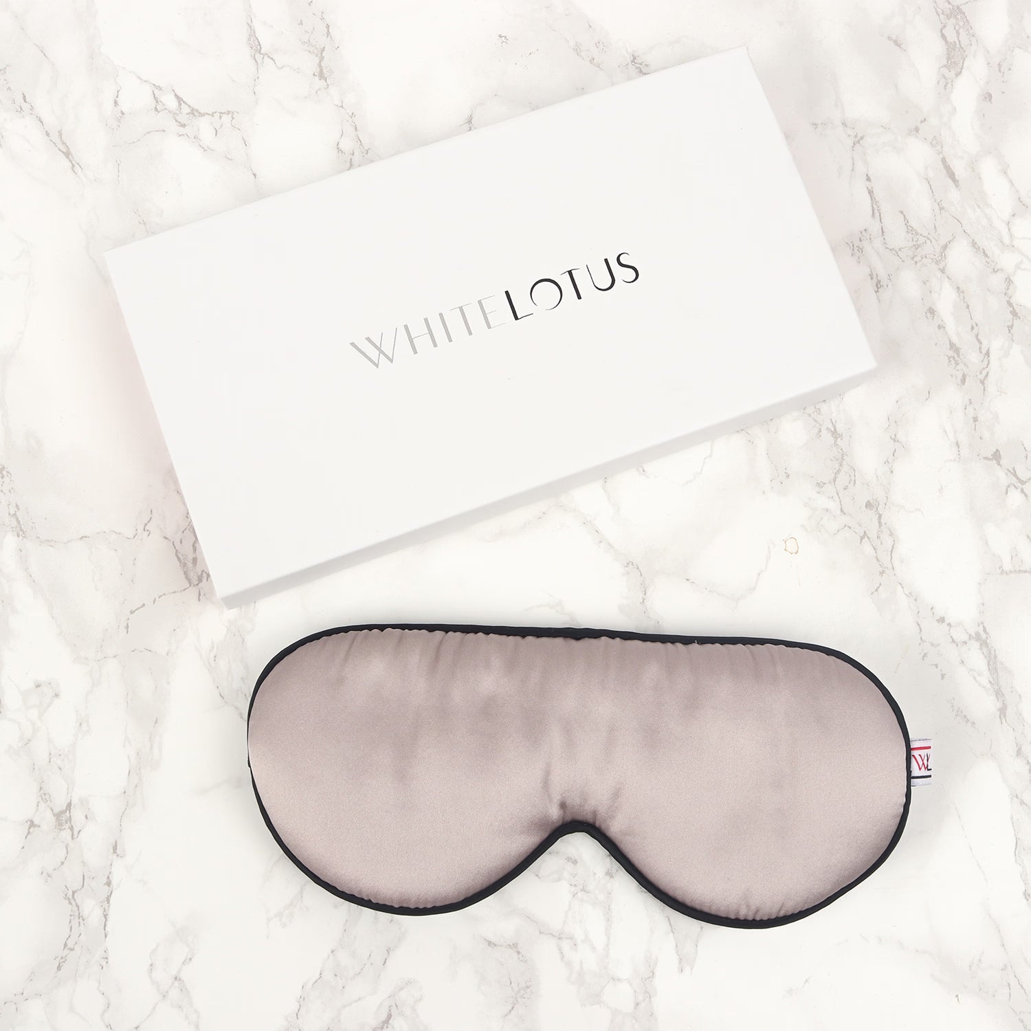 White Lotus Beauty 100% mulberry silk sleep mask, imported from the UK