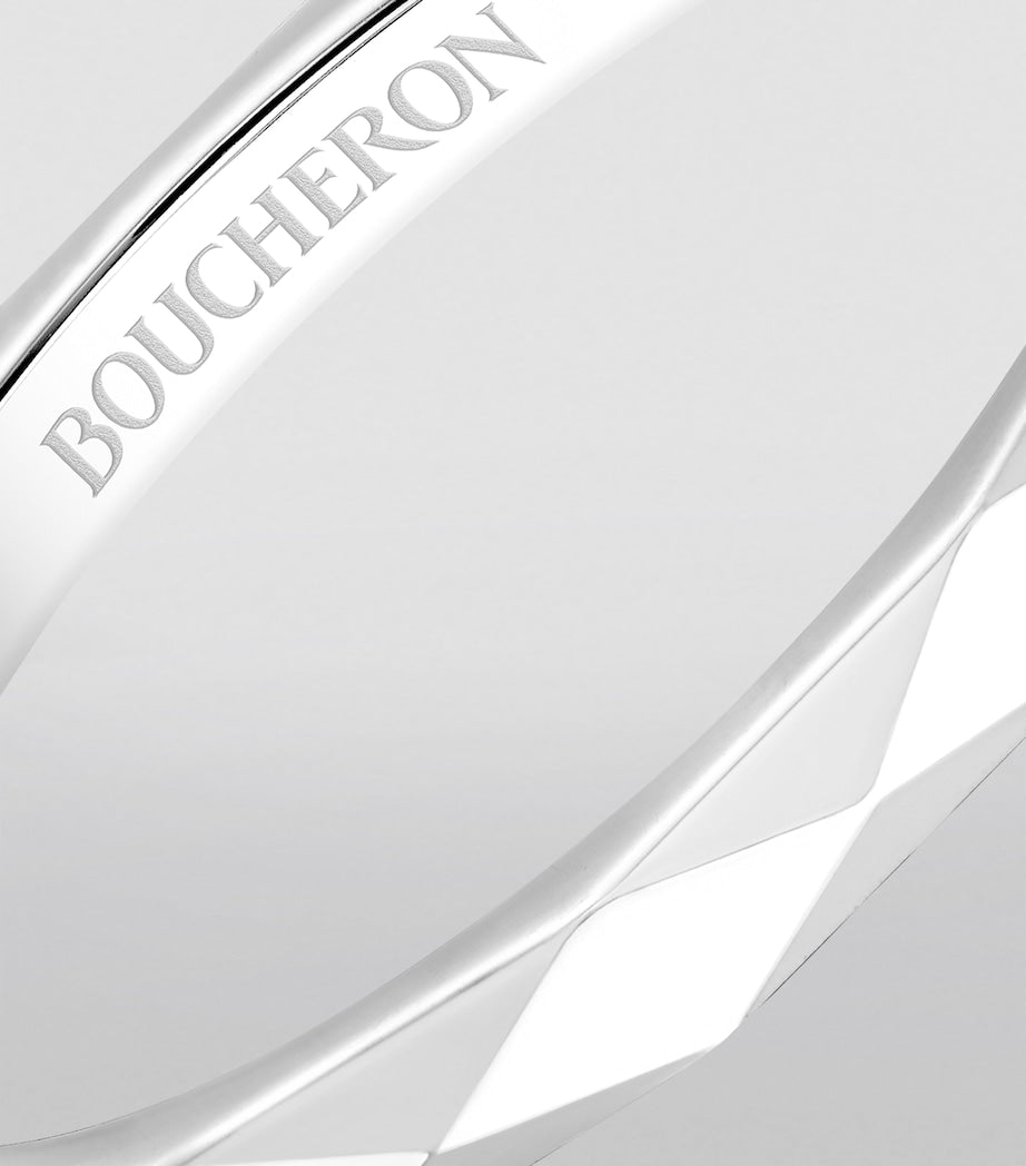 Boucheron platinum Facette wedding ring 2mm width, imported from the UK