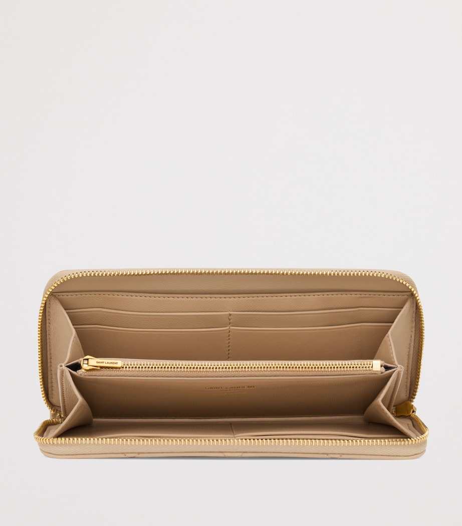 Saint Laurent matelassé zip-up wallet lambskin (British brand)