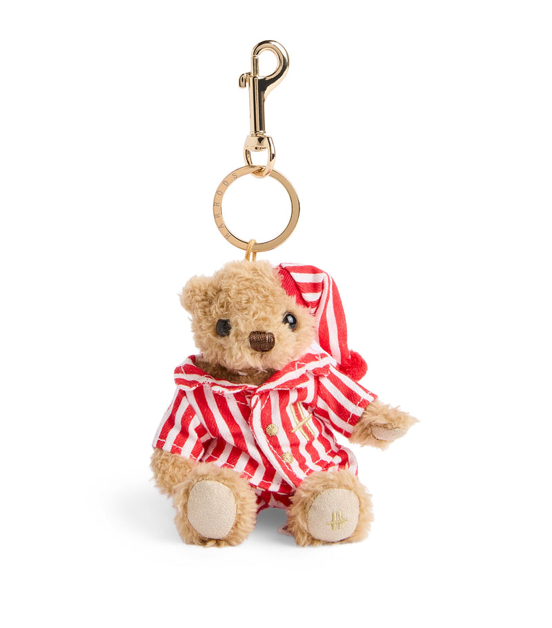 Harrods Christmas pyjama Henry bear keyring, UK version