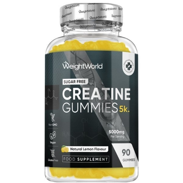 WeightWorld Creatine Gummies natural lemon 90 count - British product