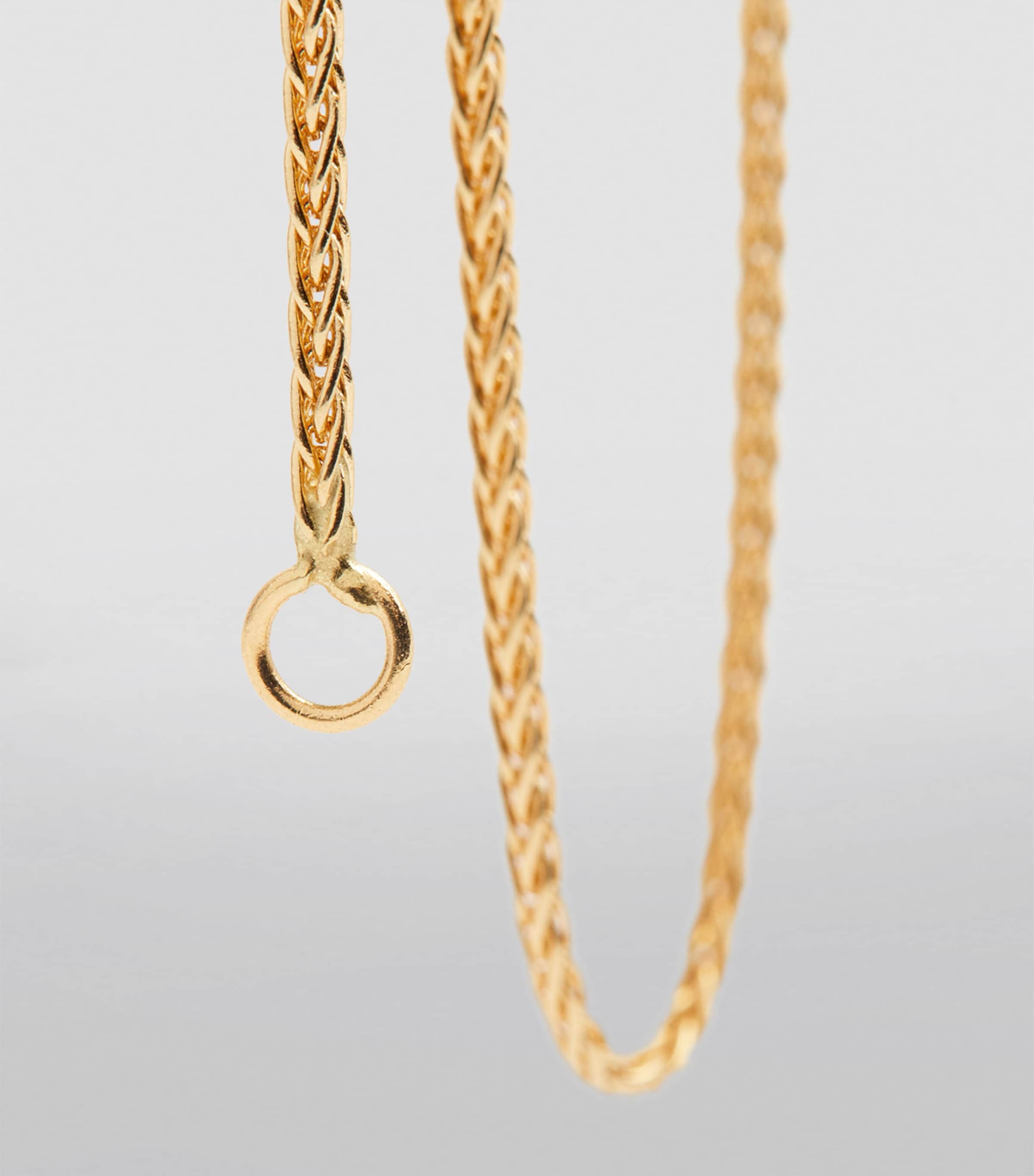 Azlee yellow gold thin wheat chain necklace 51cm, imported from the UK