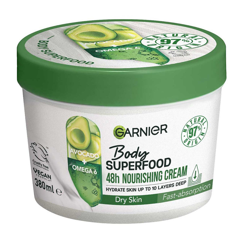 Garnier Body Superfood, Nourishing Body Cream, Avocado & Omega 6, 380ml