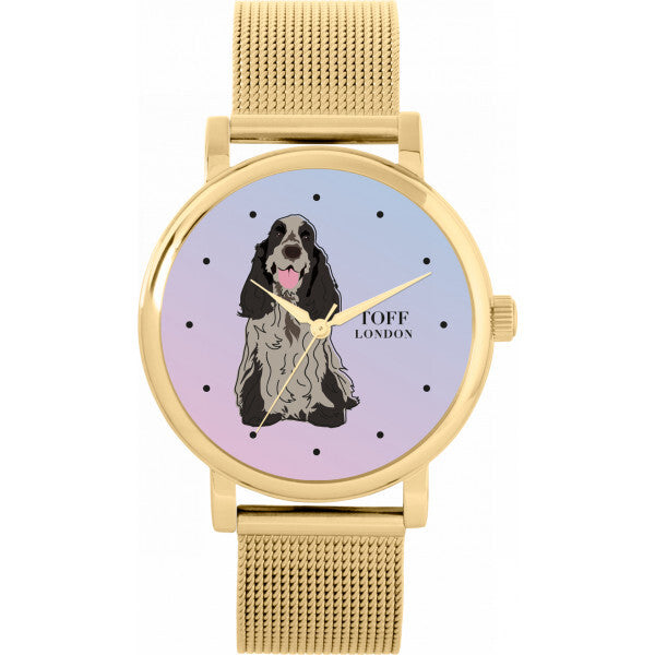 Toff London Pink Ladies Cocker Spaniel Watch, UK version