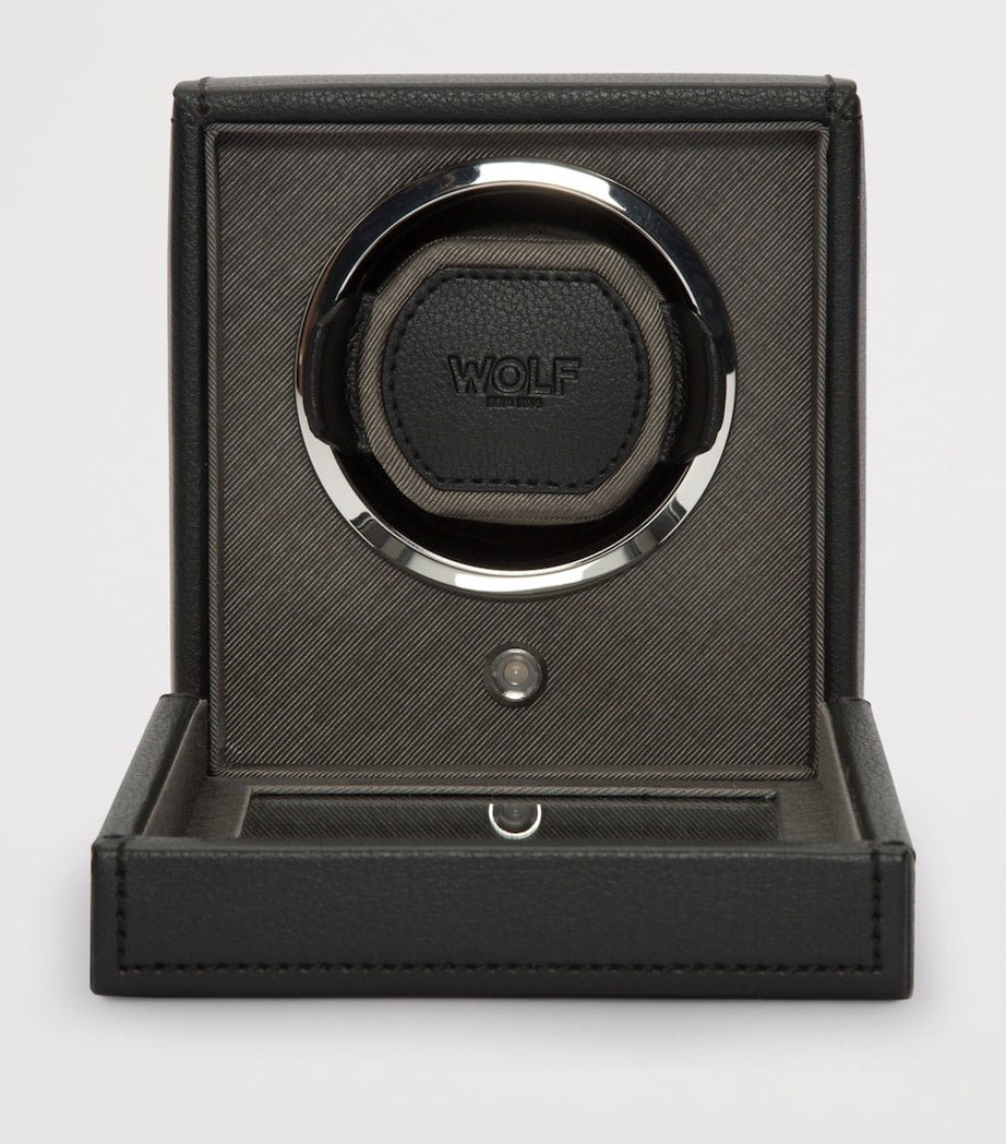 WOLF Cub watch winder in vegan leather, compact size - British product