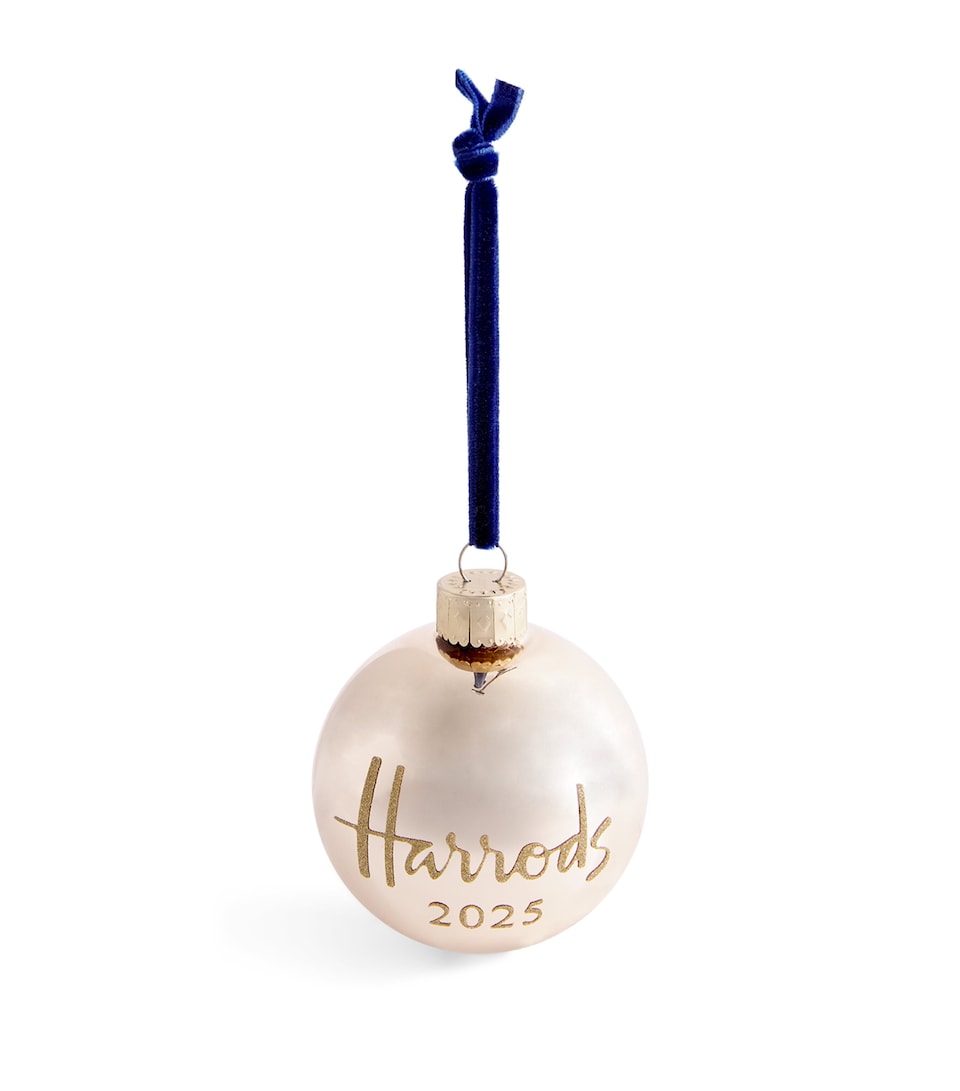 2025 Glass Festive Bauble with Velvet Hanging Loop