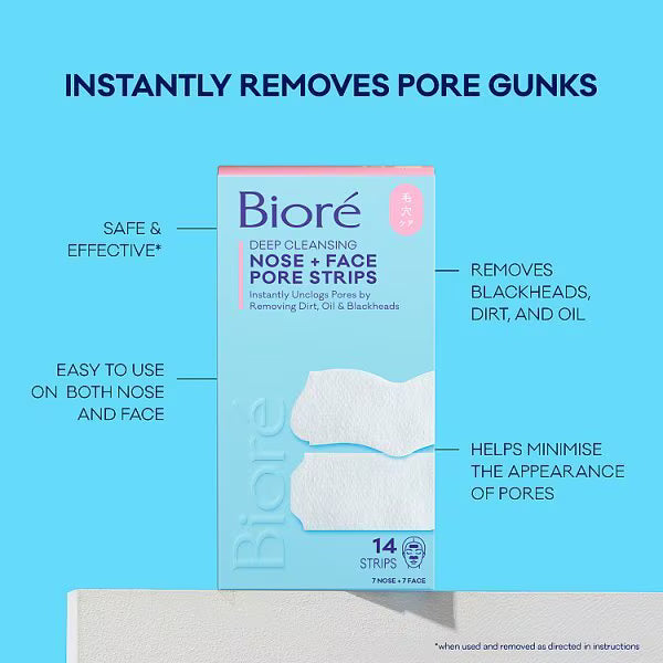 Bioré Deep Cleansing Pore Strips 7 Nose 7 Face - British product