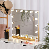 Livingandhome LED metal makeup mirror with magnifier 58cm, UK version