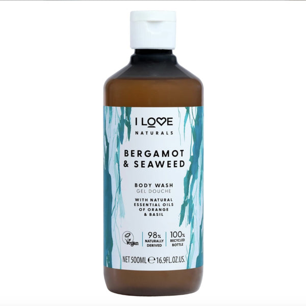 I Love Naturals Bergamot & Seaweed Body Wash 500ml, imported from the UK