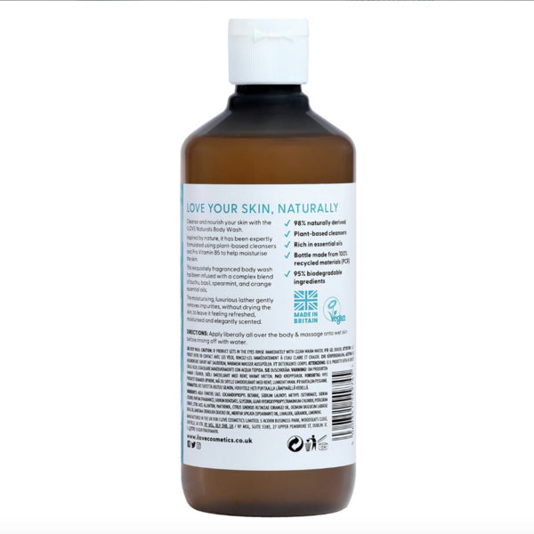 I Love Naturals Bergamot & Seaweed Body Wash 500ml, imported from the UK