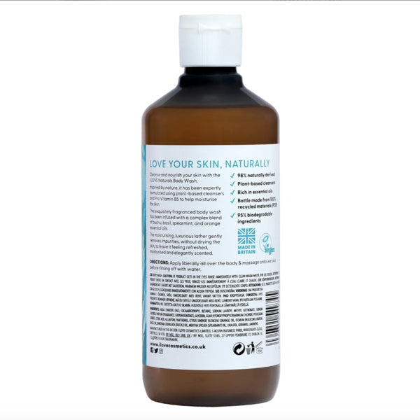 I Love Naturals Bergamot & Seaweed Body Wash 500ml, imported from the UK