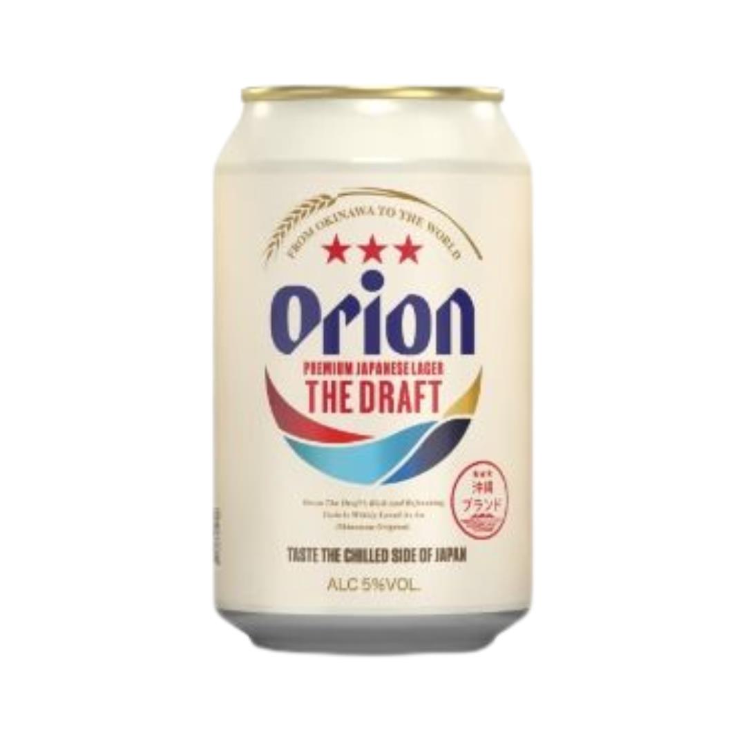 Orion premium Japanese lager draft beer can (British brand)