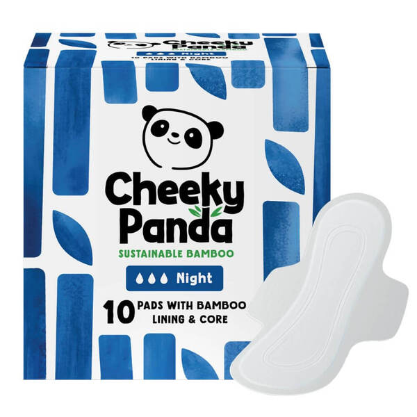 The Cheeky Panda Night period pads 350mm 60 count (British brand)