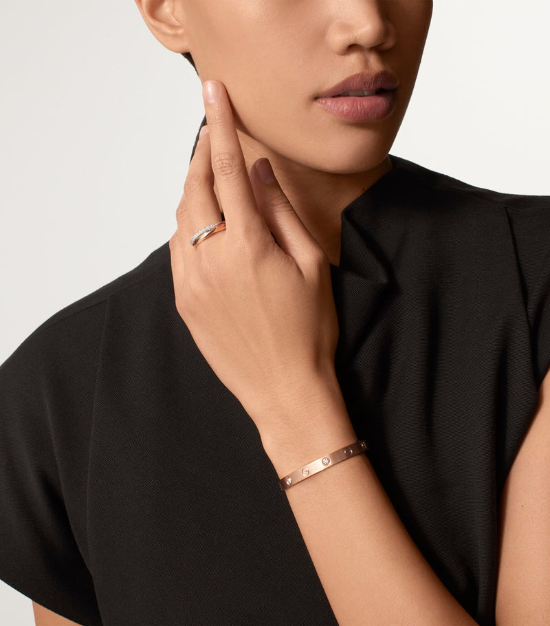 Cartier Love bangle in brushed rose gold with diamond, imported from the UK