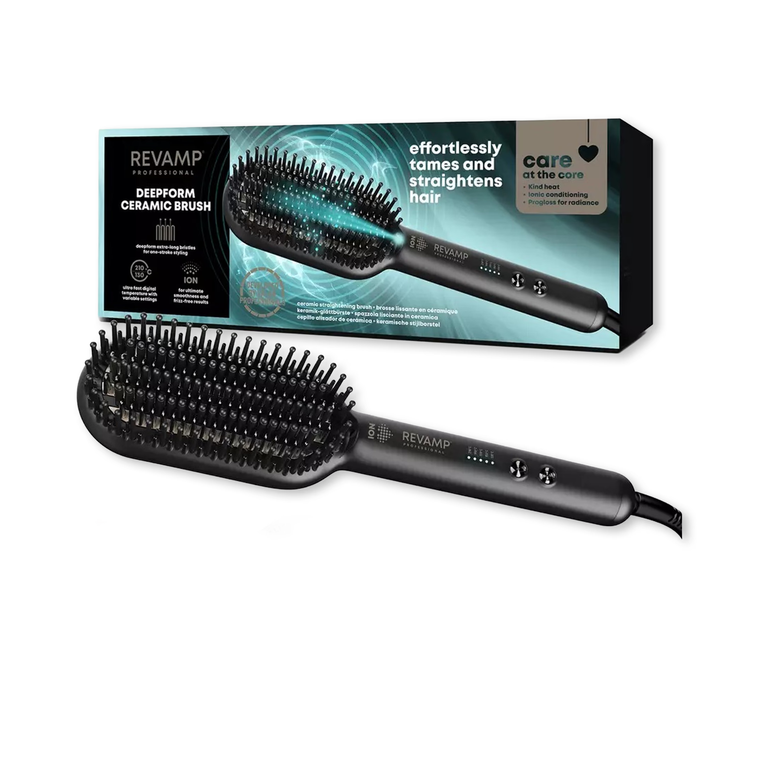 REVAMP DeepForm ceramic straightening hot brush black - British product