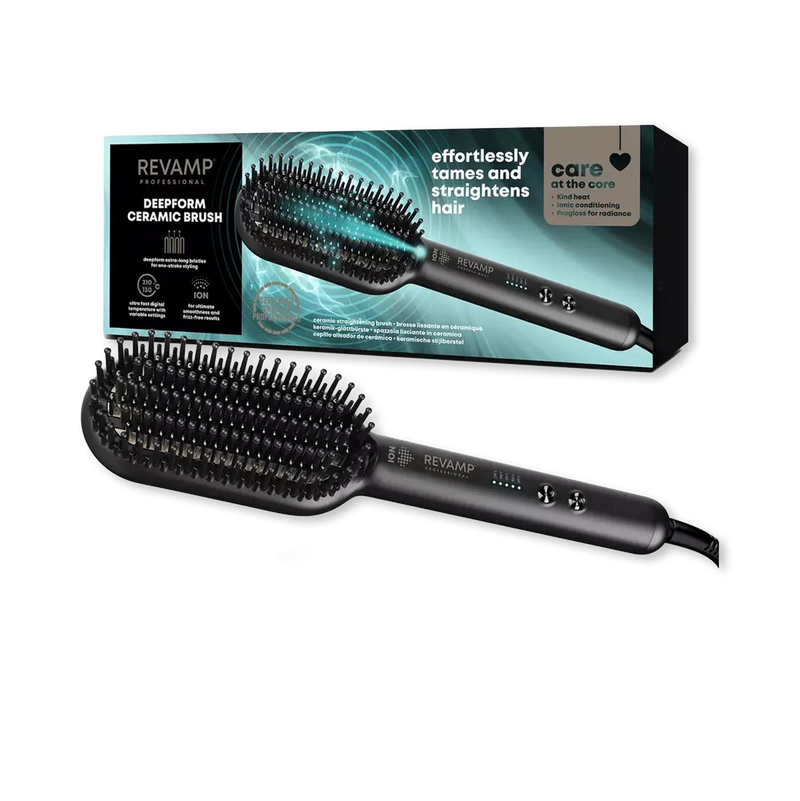 REVAMP DeepForm ceramic straightening hot brush black - British product
