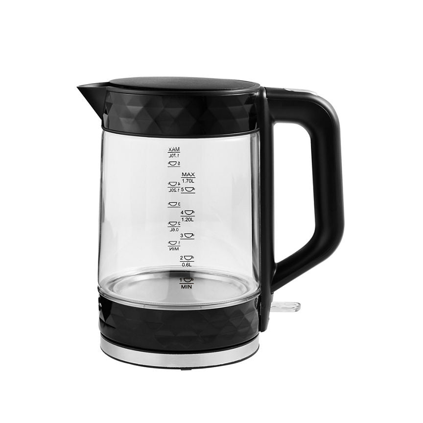 George Home Diamond Texture 1.7L Glass Kettle GGTKB-22 GOODS ASDA   