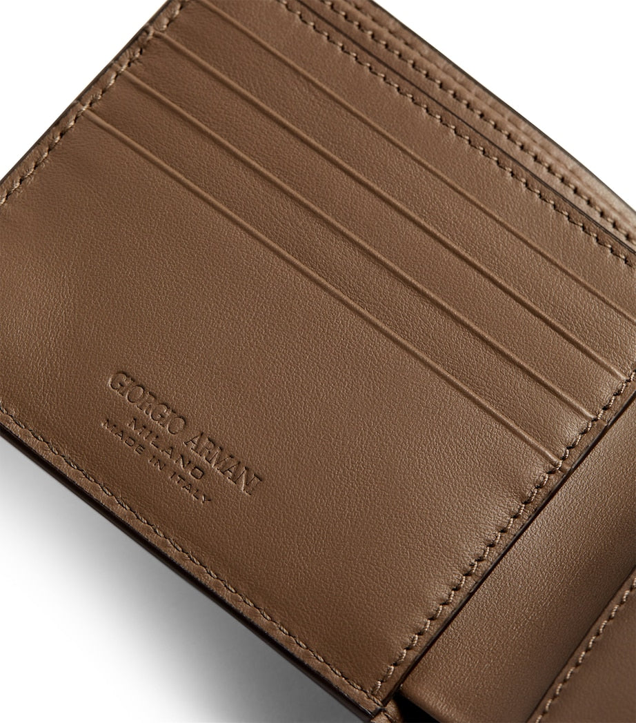 Giorgio Armani leather wave-embossed bifold wallet (British brand)