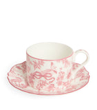 Harrods bone china teacup saucer set toile pattern UK version