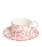 Harrods bone china teacup saucer set toile pattern UK version