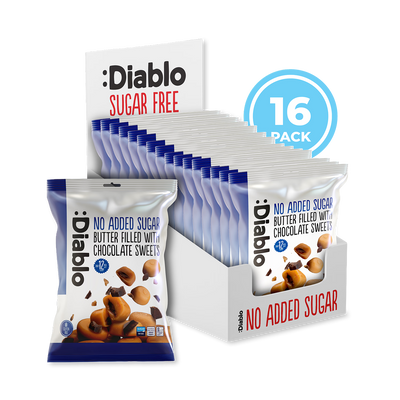 Holland & Barrett Diablo No Added Sugar Butter Sweets Filled with Chocolate 75g (Pack of 16)- Buy online at McGrocer