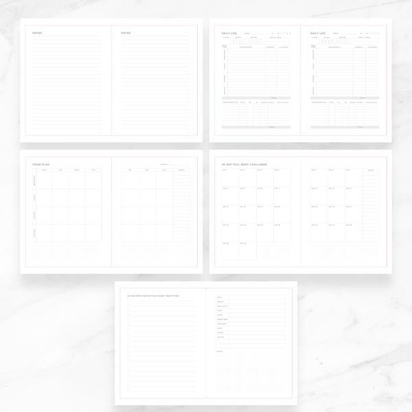 Myga undated fitness journal 156x200mm (British brand)