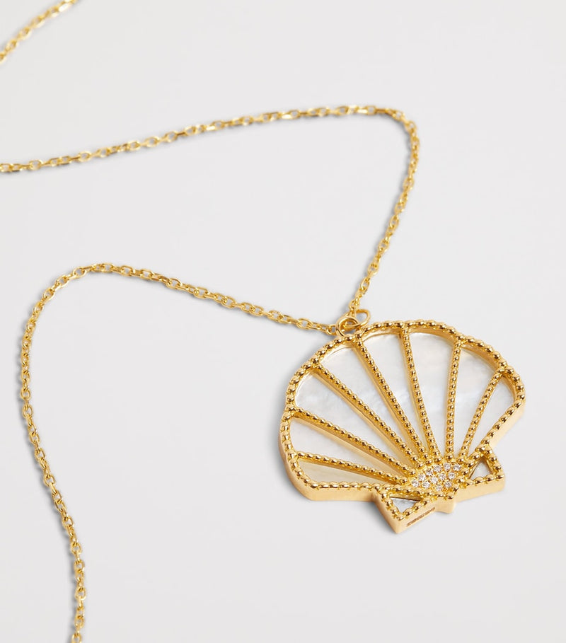 L'Atelier Nawbar mother-of-pearl diamond necklace - British brand