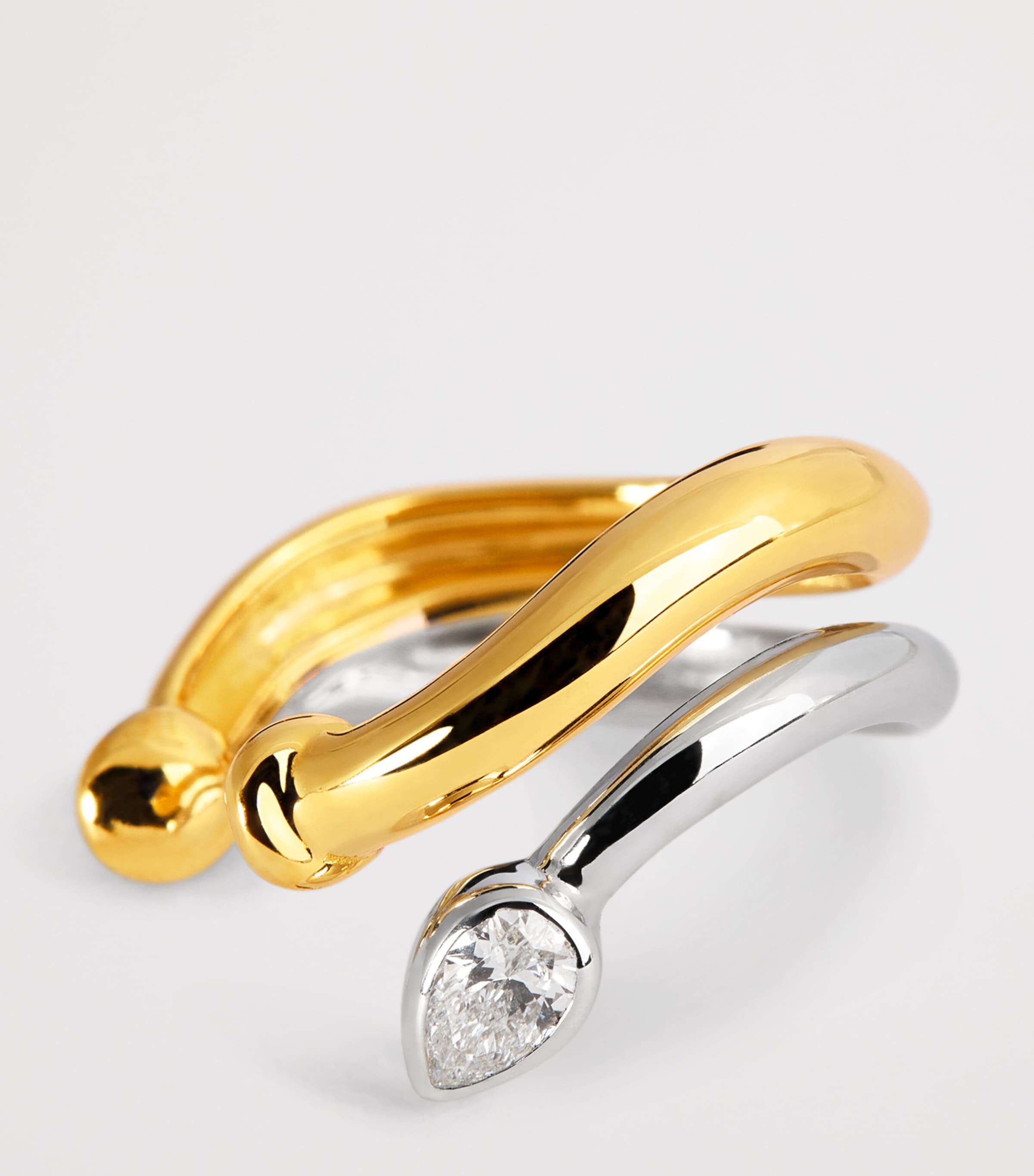 L'Atelier Nawbar Boa Double Ear Cuff with diamond, imported from the UK