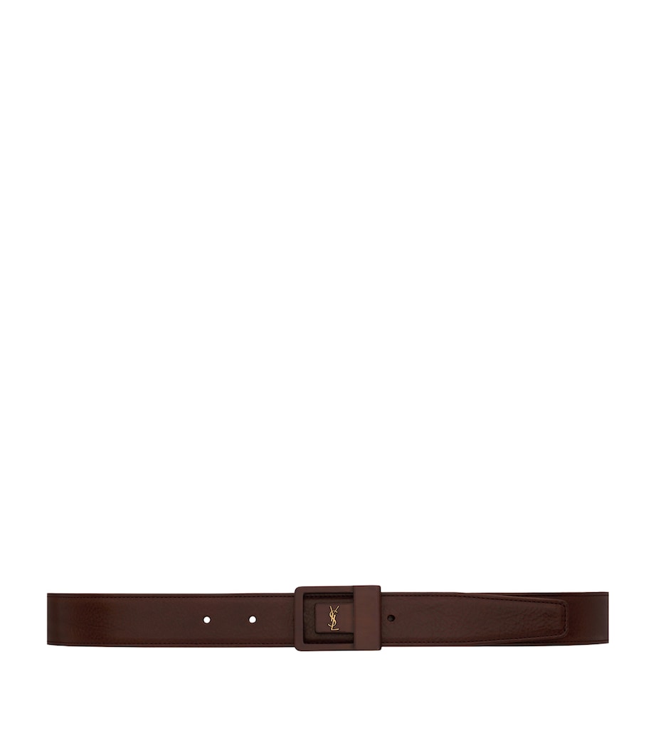 Saint Laurent calfskin boucle belt Cassandre logo 3cm, imported from the UK