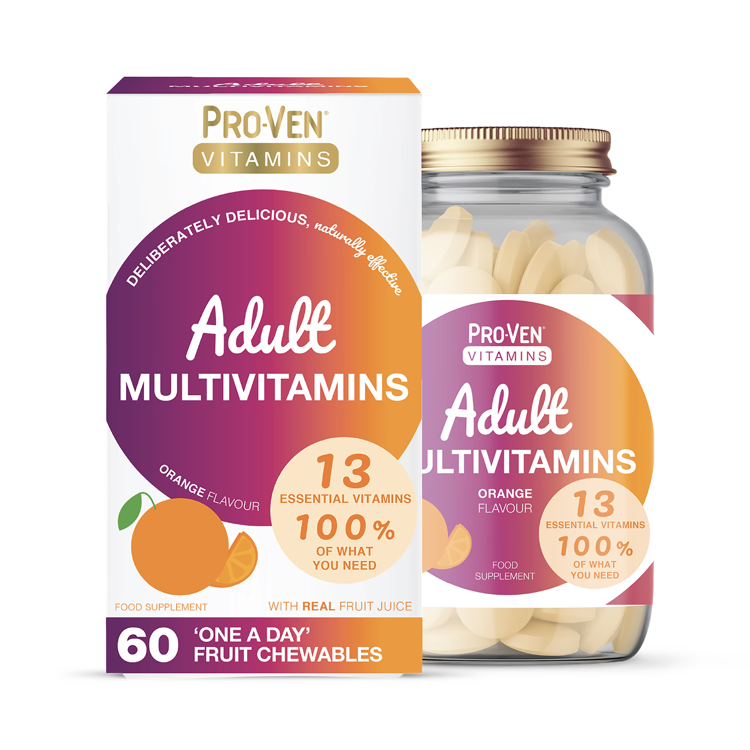 Pro-Ven multivitamins chewable tablets 60 count - British product