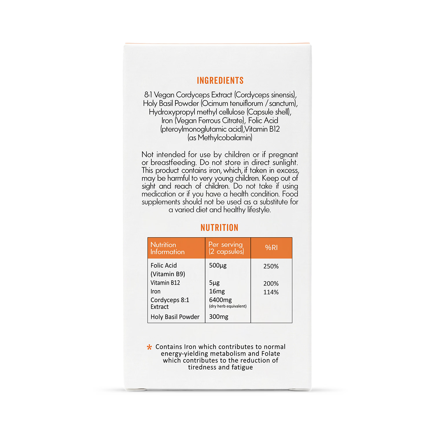 Grass & Co ENERGY Cordyceps mushroom supplement 60 capsules, imported from the UK