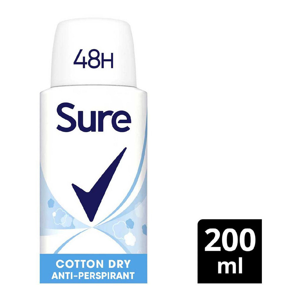 Sure Cotton Dry deodorant for women Anti-Perspirant Aerosol for 48-hour sweat and odour protection 200ml