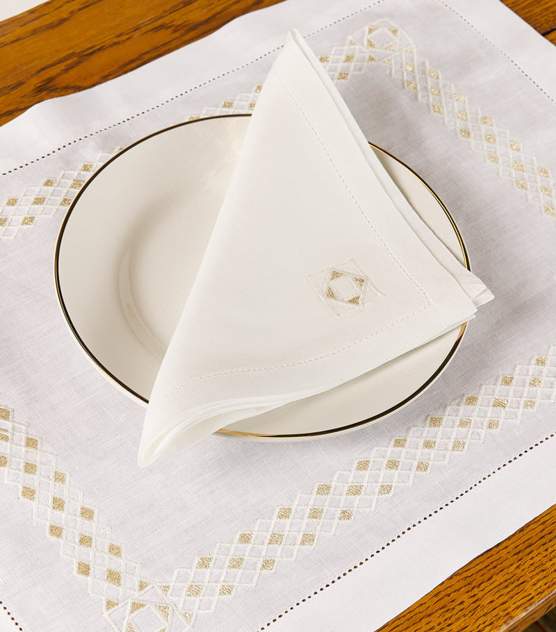 Dea Linen Embroidered Liri Napkin 45cm x 45cm - British product