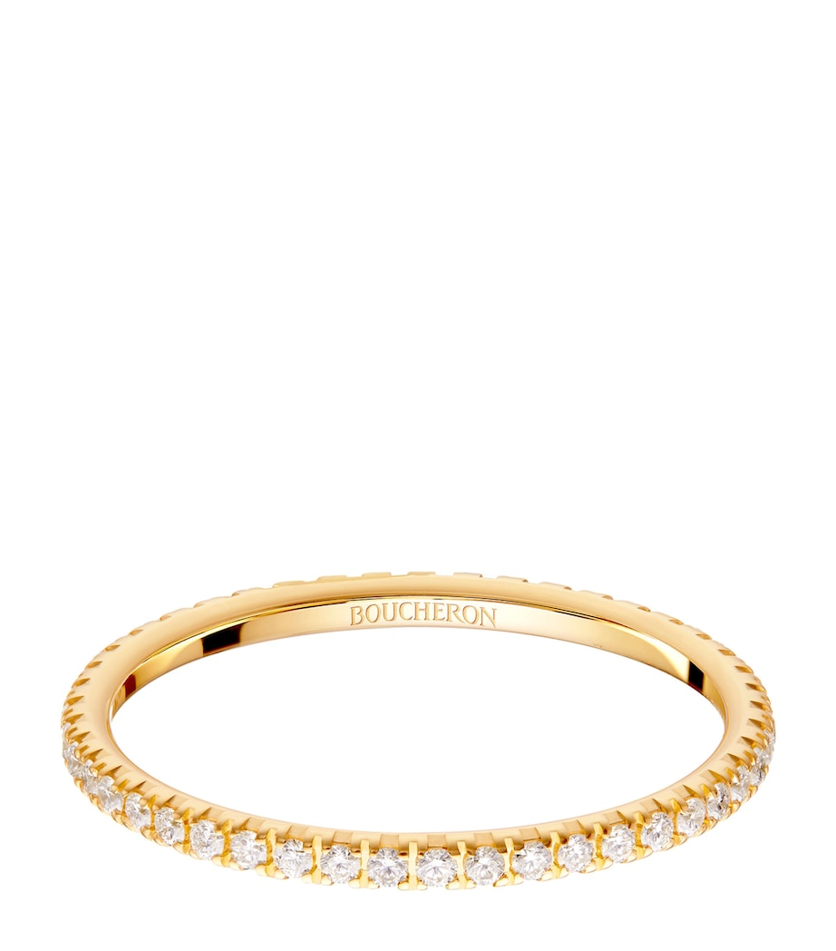 Boucheron yellow gold diamond wedding band, imported from the UK
