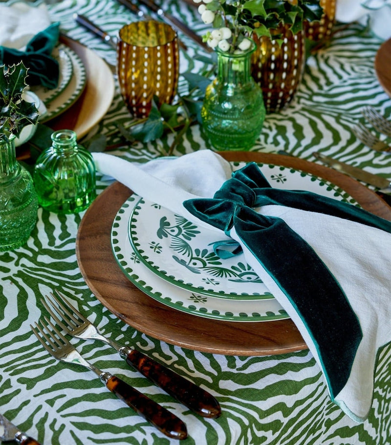 Maison Margaux velvet bow napkin holders set of 4, imported from the UK
