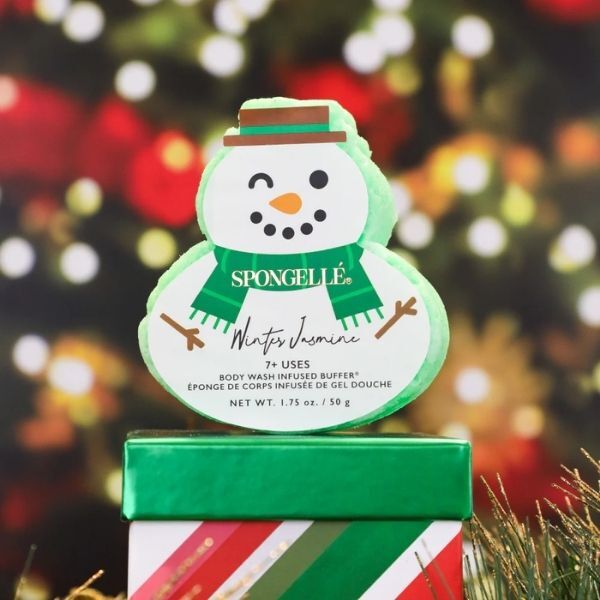 Spongellé holiday snowman body buffer winter jasmine (British brand)