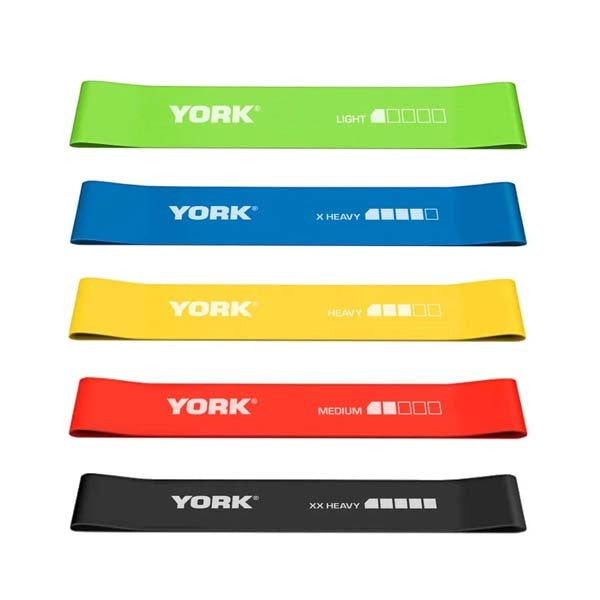 York resistance loop set five colour-coded bands (British brand)