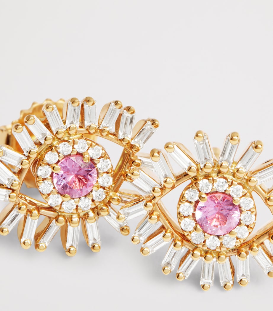 Suzanne Kalan rose gold evil eye stud earrings - British product