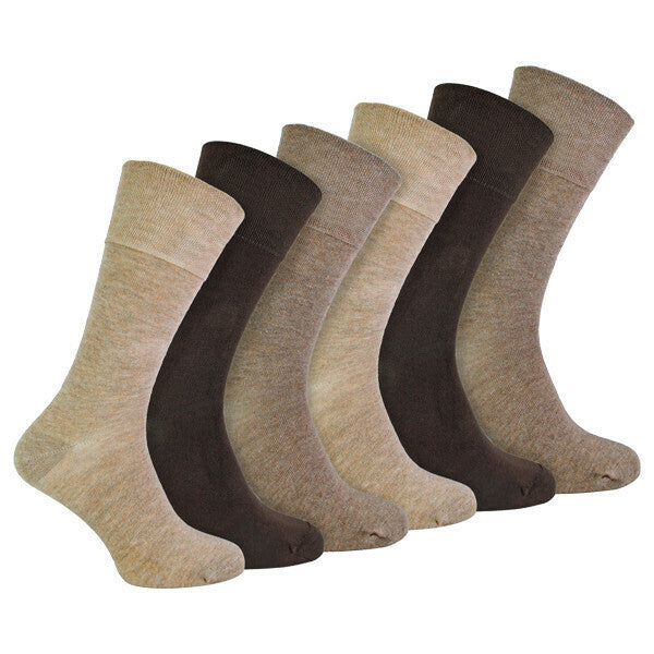 IOMI 6 Pairs Mens Seamless Diabetic Bamboo Socks 6-11 UK