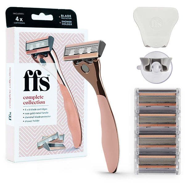 FFS Beauty Shaving Set &amp;ndash; Premium Rose Gold Razor + 4 Blades