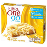 Fibre One 90 Calorie Lemon Drizzle Squares   4 x 24g