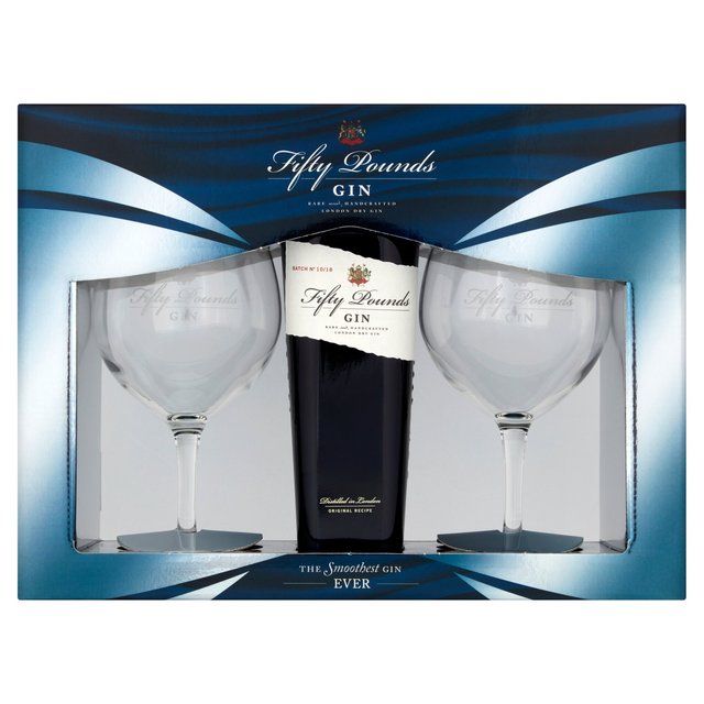 Fifty Pounds Gin Two Glass Gift Set