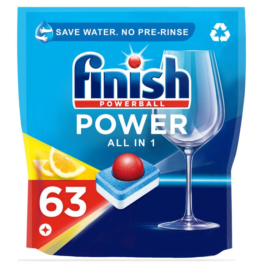 Finish Powerball All in 1 Sparkle Dishwasher Tablets, Lemon Scent (63)